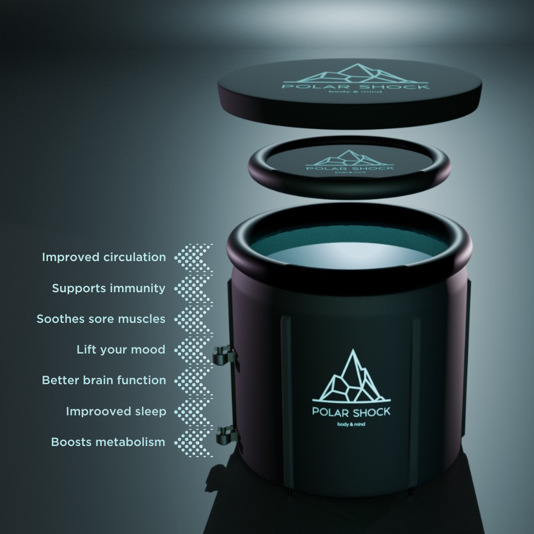 Polar Shock ice bath benefit list: circulation, immunity, muscle recovery, sleep, metabolism boost, brain function